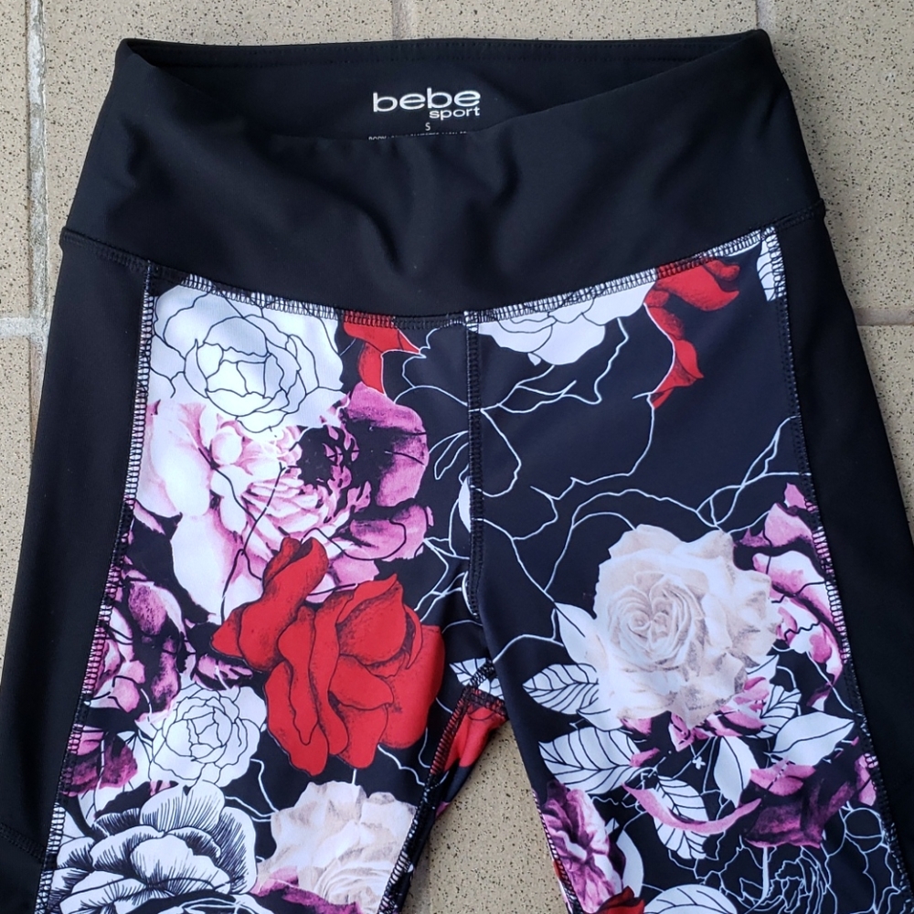 bebe Sport Compression Capri Length Athletic Pants Women's Size Small